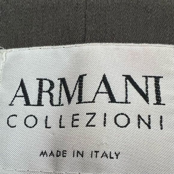 Armani Collezioni Italian Wool Olive Career Dark Academia Blazer Jacket SZ M - Picture 10 of 15